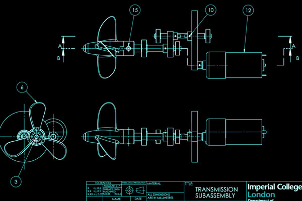 Mobula Ray engineering drawing 1